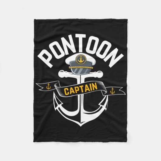  Pontoon Kapitein Funny Pontoon Boat Fleece Deken (Voorkant)