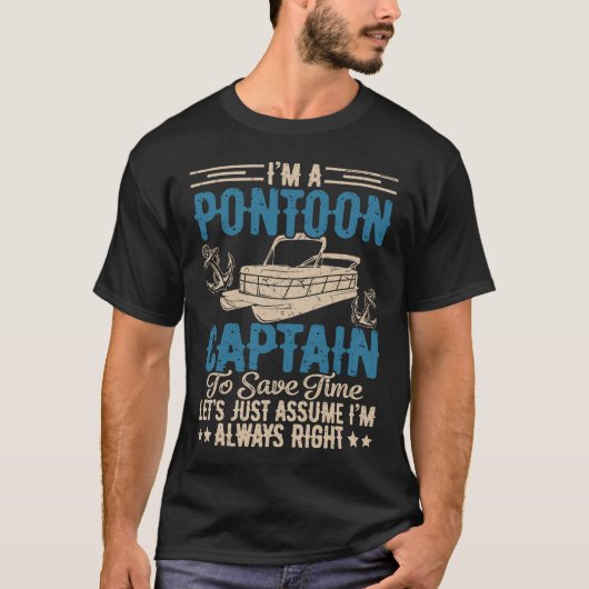 Pontoon Kapitein Grappig Vaar Shirt (Voorkant)