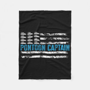 Pontoon Kapitein Grappig Varen 4 juli Pontonboot Fleece Deken