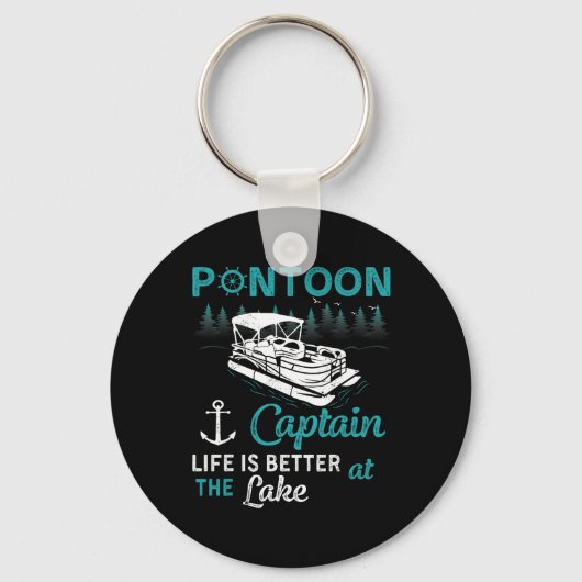Pontoon Kapitein Het Leven Is Beter Op De Pontoon Sleutelhanger (Voorkant)