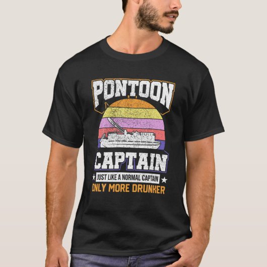 Pontoon kapitein maar meer Drunker Funny Boating T-shirt (Voorkant)