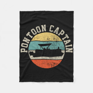Pontoon Kapitein Varend Retro Cadeau Fleece Deken