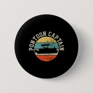 Pontoon Kapitein Varend Retro Cadeau Ronde Button 5,7 Cm