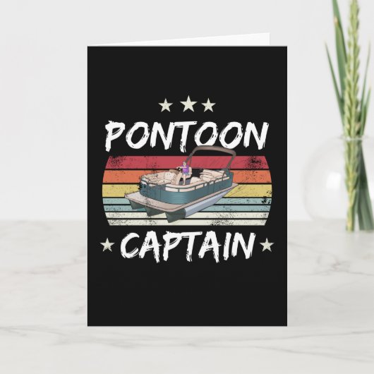 Pontoon Kapitein Varende Ponton Geschenk Kaart (Voorkant)