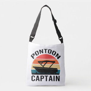 Pontoon kapitein Vintage grappige Liefhebbers Crossbody Tas