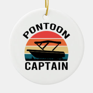 Pontoon kapitein Vintage grappige Liefhebbers Keramisch Ornament