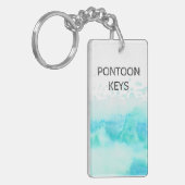 Pontoon Keys Water Wave Blue Sleutelhanger (Voorkant Links)