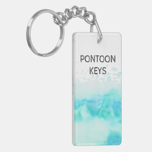 Pontoon Keys Water Wave Blue Sleutelhanger (Voorkant Links)