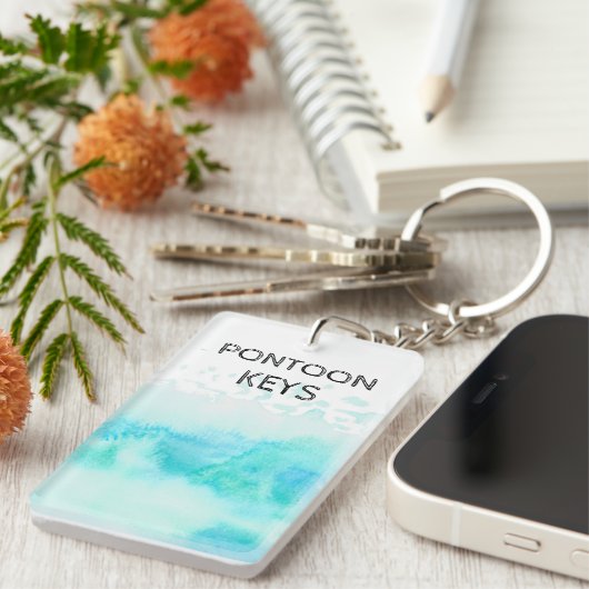 Pontoon Keys Water Wave Blue Sleutelhanger (Voorkant Rechts)