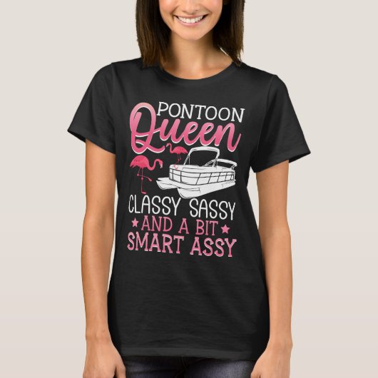 Pontoon Koningin Flamingo Vaart Shirt (Voorkant)