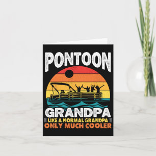 Pontoon opa kapitein Retro Funny Boating Father Kaart