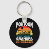 Pontoon opa kapitein Retro Funny Boating Father Sleutelhanger (Voorkant)