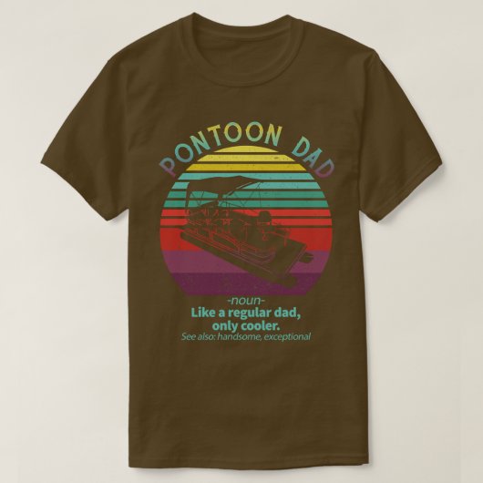 Pontoon pa Boat Kapitein Funny Fathers Day Boating T-shirt (Design voorkant)