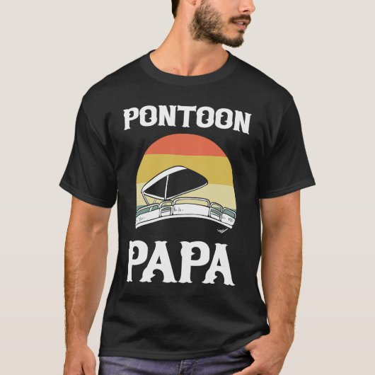 Pontoon Papa Pontoon Boating Boat Captain T-shirt (Voorkant)