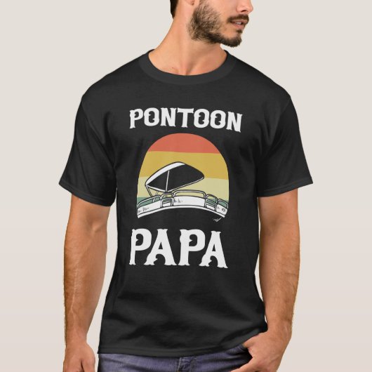 Pontoon Papa Pontoon Boating Boat Captain T-shirt (Voorkant)