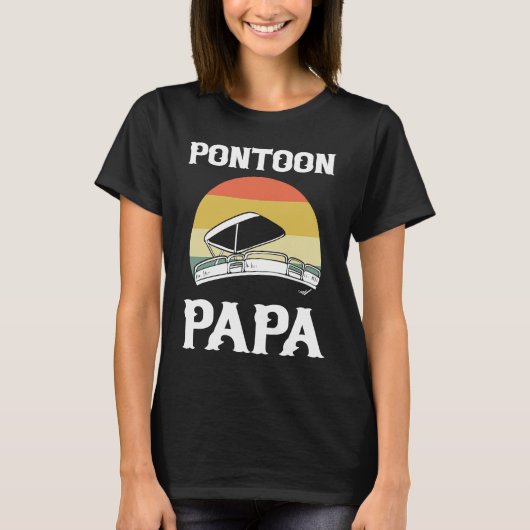 Pontoon Papa Pontoon Boating Boat Captain T-shirt (Voorkant)