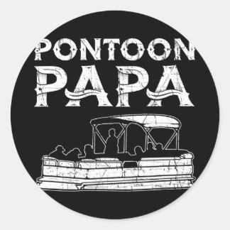 Pontoon Papa Pontoon Boating Ronde Sticker