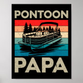 Pontoon Papa Recto Boot Kapitein Pontoon Eigenaar  Poster (Voorkant)