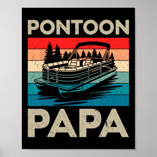 Pontoon Papa Recto Boot Kapitein Pontoon Eigenaar  Poster (Voorkant)