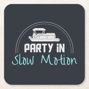 Pontoon Party in slow motion Kartonnen Onderzetters