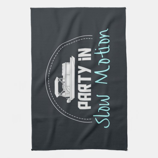 Pontoon Party in slow motion Theedoek (Verticaal)