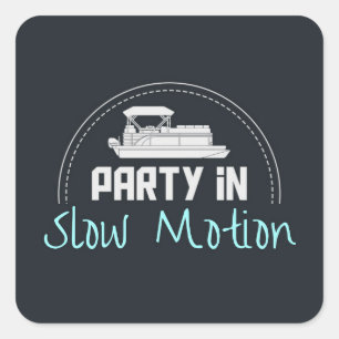 Pontoon Party in slow motion Vierkante Sticker