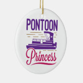 Pontoon Princess Pontooning Motor Boating Keramisch Ornament (Rechts)