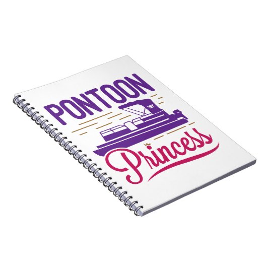 Pontoon Princess Pontooning Motor Boating Notitieboek (Rechterzijde)