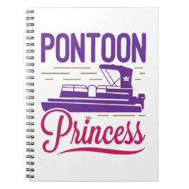 Pontoon Princess Pontooning Motor Boating Notitieboek