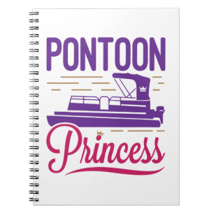 Pontoon Princess Pontooning Motor Boating Notitieboek