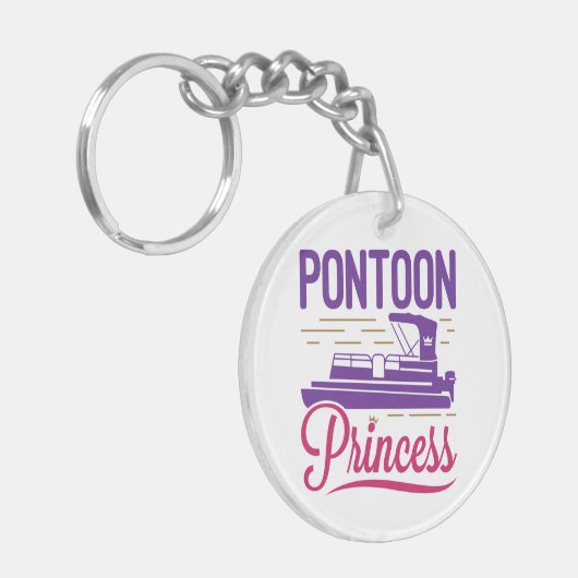 Pontoon Princess Pontooning Motor Boating Sleutelhanger (Voorkant Links)