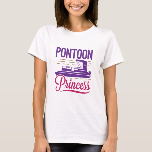 Pontoon Princess Pontooning Motor Boating T-shirt (Voorkant)