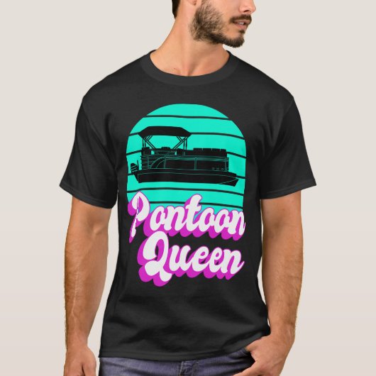 Pontoon Queen Boat Kapitein geeft haar vrouwen T-shirt (Voorkant)