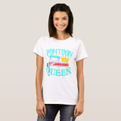 Pontoon Queen Funny Boating Lake Summer Gift  T-shirt (Voorkant volledig)