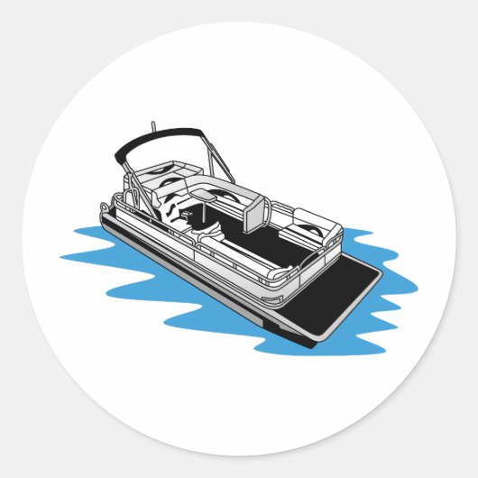 Pontoon Ronde Sticker (Voorkant)