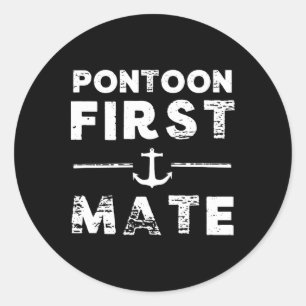 Pontoon Varende Eerste Stuurman Bootanker Heren Da Ronde Sticker