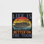 Pontoon  White Pontoon Captain Boating Funn Kaart (Voorkant)