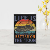 Pontoon  White Pontoon Captain Boating Funn Kaart (Gele Bloem)