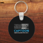 Pontoonboot Captoon Pontoon Captain Varend Sleutelhanger (Voorkant)