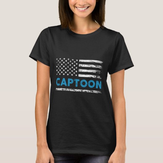 Pontoonboot Captoon Pontoon Kapitein Varen T-shirt (Voorkant)