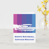 Pontoonboot Eigenaars Gepersonaliseerde Verjaardag Kaart (Gele Bloem)