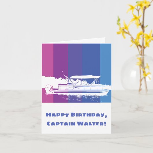 Pontoonboot Eigenaars Gepersonaliseerde Verjaardag Kaart (Gele Bloem)