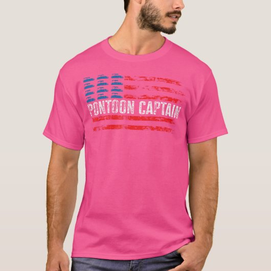 Pontoonbootkapitein 4 juli pontonboot t-shirt (Voorkant)