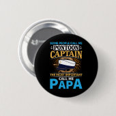 Pontoonbootkapitein Cadeau voor grootvader vader p Ronde Button 5,7 Cm (Voorkant /achterkant)