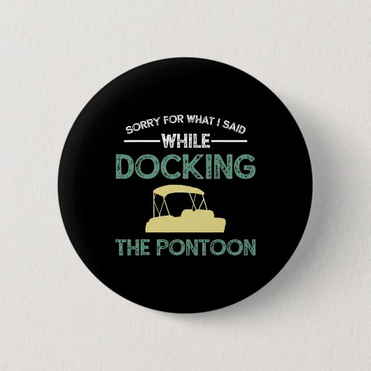 Pontoonbootkapitein varen ronde button 5,7 cm (Voorkant)