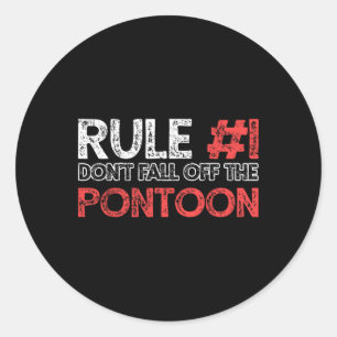 Pontoonbootkapitein Varend Vintage Ronde Sticker