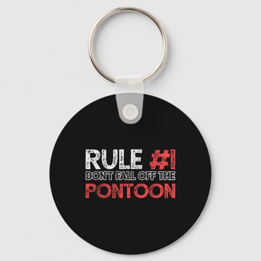 Pontoonbootkapitein Varend Vintage Sleutelhanger (Voorkant)