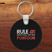 Pontoonbootkapitein Varend Vintage Sleutelhanger (Voorkant)