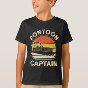 Pontoonbootkapitein Vintage varen Retro T-shirt