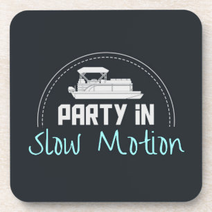Pontoonfeest in slow motion bier onderzetter